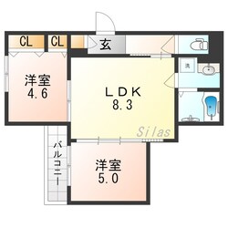 寝屋川公園駅 徒歩13分 2階の物件間取画像